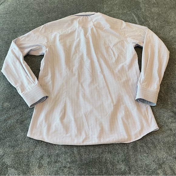 Eton Light Blue Checkered Dress Shirt Neck 15.5 - Picture 4 of 9